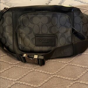 Coach Black and Gray Men's Belt Bag
